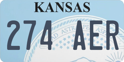 KS license plate 274AER