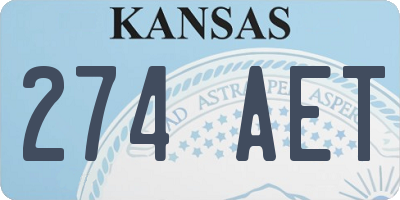 KS license plate 274AET