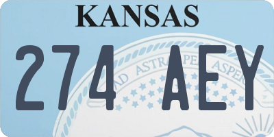 KS license plate 274AEY