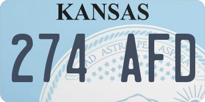 KS license plate 274AFD