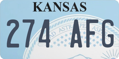 KS license plate 274AFG