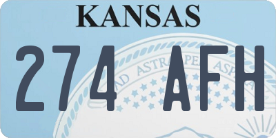 KS license plate 274AFH