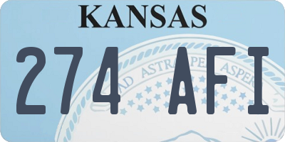 KS license plate 274AFI