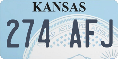 KS license plate 274AFJ