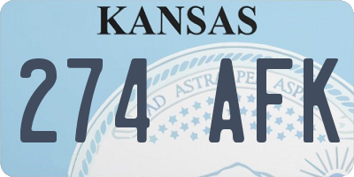 KS license plate 274AFK