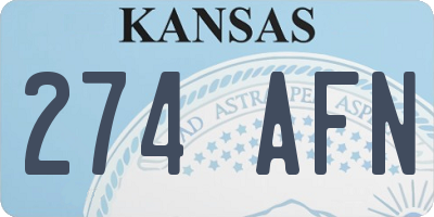 KS license plate 274AFN