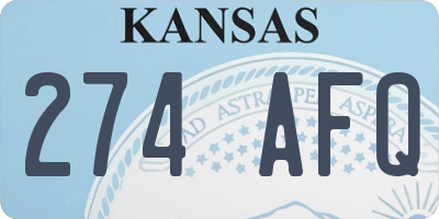 KS license plate 274AFQ