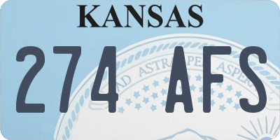 KS license plate 274AFS