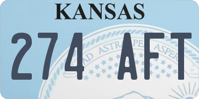KS license plate 274AFT