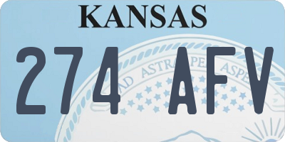 KS license plate 274AFV