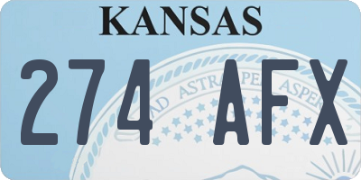KS license plate 274AFX
