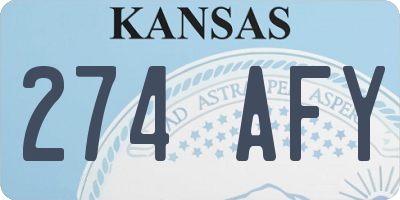 KS license plate 274AFY