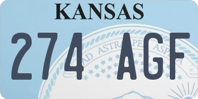 KS license plate 274AGF