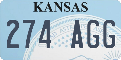 KS license plate 274AGG