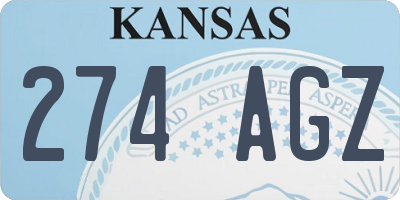 KS license plate 274AGZ