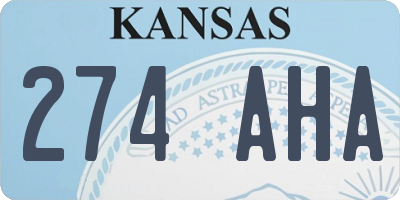 KS license plate 274AHA