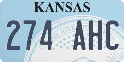 KS license plate 274AHC