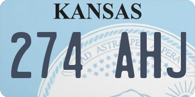 KS license plate 274AHJ