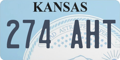 KS license plate 274AHT