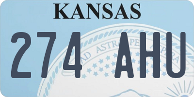 KS license plate 274AHU