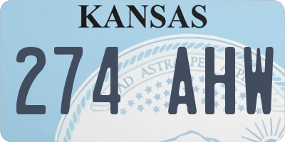 KS license plate 274AHW