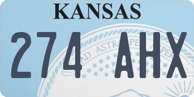 KS license plate 274AHX