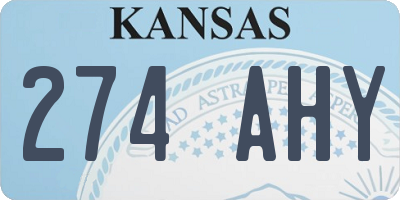 KS license plate 274AHY