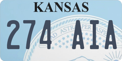 KS license plate 274AIA