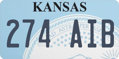 KS license plate 274AIB