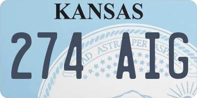 KS license plate 274AIG
