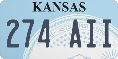 KS license plate 274AII