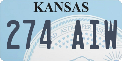 KS license plate 274AIW