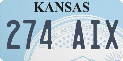 KS license plate 274AIX