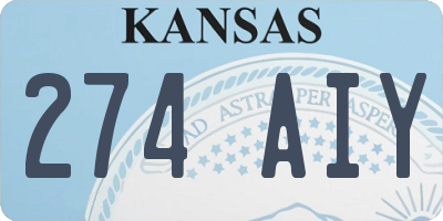 KS license plate 274AIY