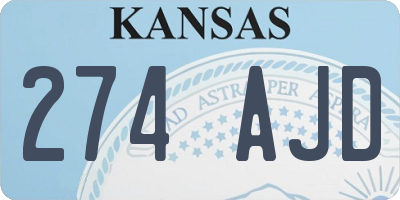 KS license plate 274AJD