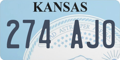 KS license plate 274AJO