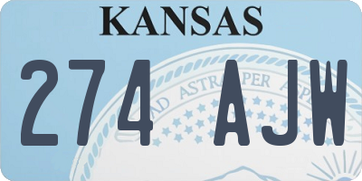 KS license plate 274AJW