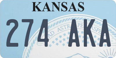 KS license plate 274AKA