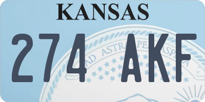 KS license plate 274AKF