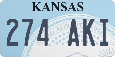 KS license plate 274AKI