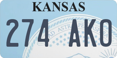KS license plate 274AKO