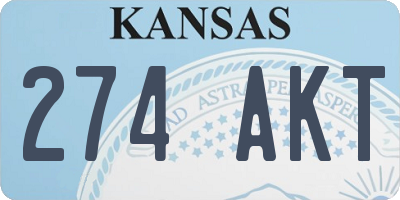 KS license plate 274AKT