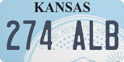 KS license plate 274ALB
