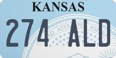 KS license plate 274ALD