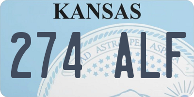 KS license plate 274ALF