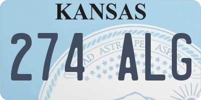 KS license plate 274ALG