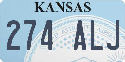 KS license plate 274ALJ