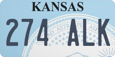 KS license plate 274ALK