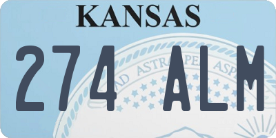 KS license plate 274ALM