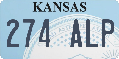 KS license plate 274ALP